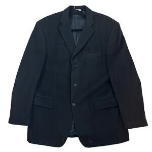 Sarar Pure Cashmere Blazer Jacket 44L Black Suit Coat Career Business